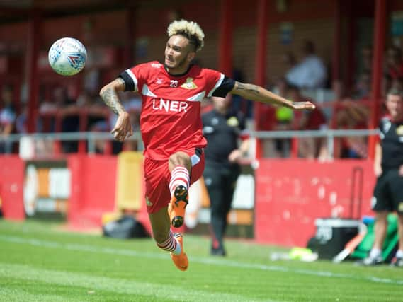 Alex Kiwomya during Saturday's friendly with Alfreton Town. Picture: Heather King