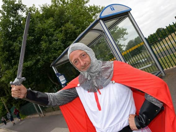 Doncaster England fan Terry Hill is heading back to the bus shelter in Silver Street tonight.