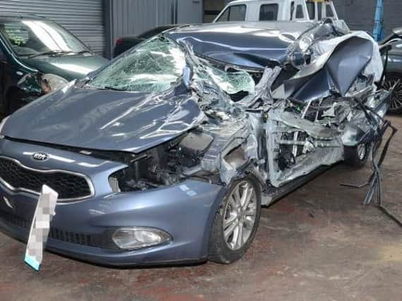 The car was written off following the collision at Stainforth level crossing near Doncaster (pic: British Transport Police)