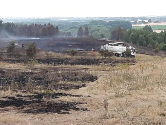 The scorched land in Denaby.