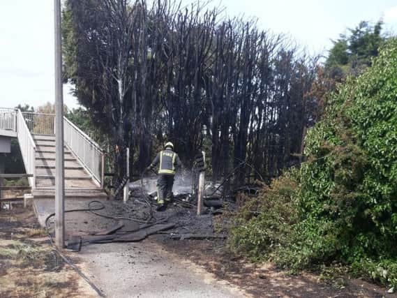 The fire is right next to the M18 motorway.