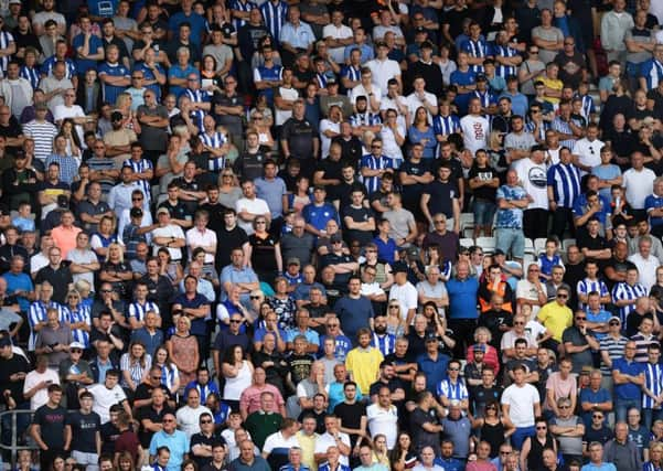 Owls fans at Wigan for the first game of the new season.....Pic Steve Ellis