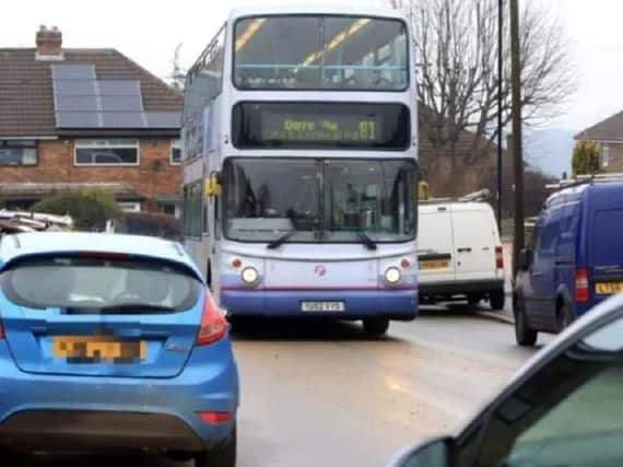 A bus travelling through Stannington.