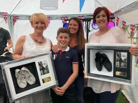 Camerton Cinnamond-Bland and mum Claire, centre, with dance teachers Karen Reynolds, left, and Kate Mina