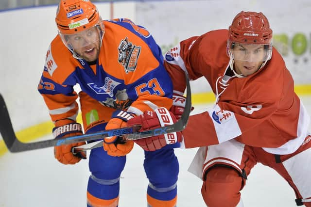 Aaron Johnson playing for Steelers v Timra.  Pic by Dean Woolley