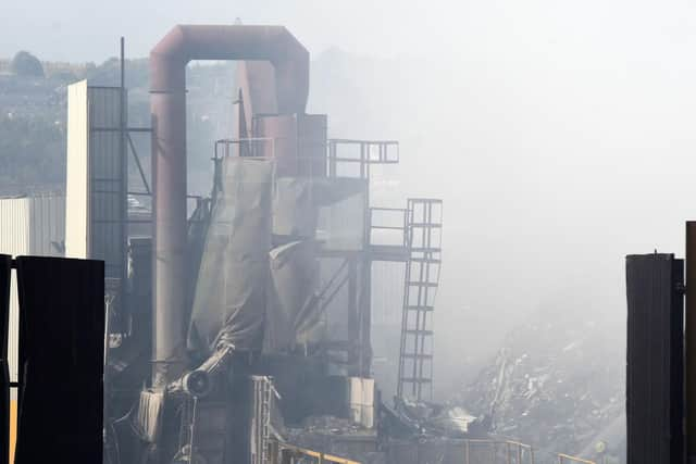 A fire at Fletcher Plant Limited, Darnall. Picture: Andrew Roe