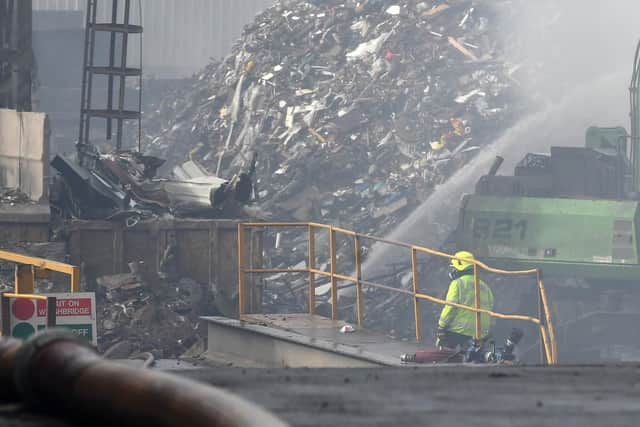 A fire at Fletcher Plant Limited, Darnall. Picture: Andrew Roe