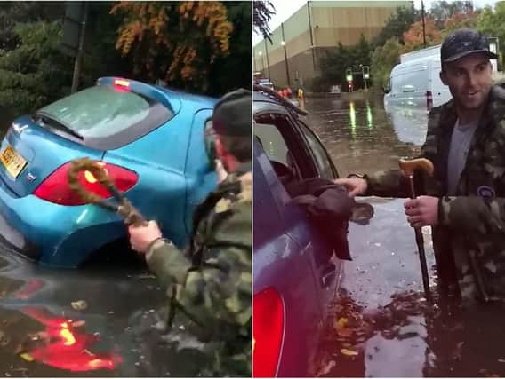 The dramatic flood rescue as it happened. Photo: SWNS