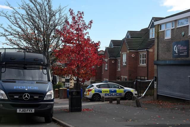 Police at the scene of a stabbing on Stannington Road.