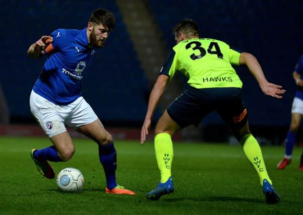 Chesterfield FC v Havant And Waterlooville FC, pictured is Will Evans