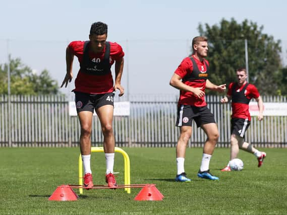 Tyler Smith  of Sheffield Utd during pre-season training: Simon Bellis/Sportimage