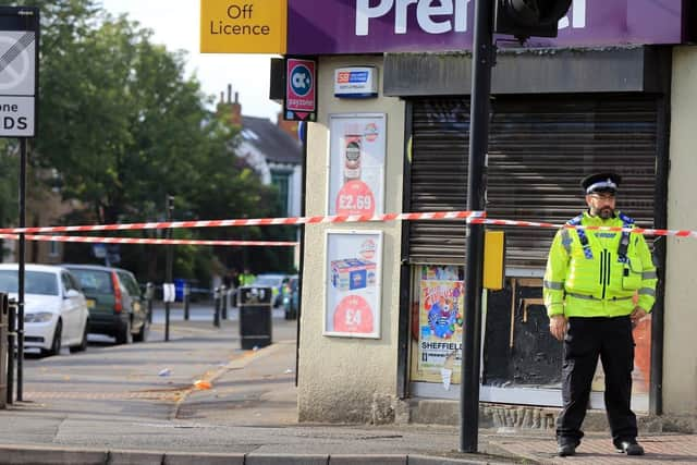 Police on Wostenholm Road in Sharrow after a man was shot in September