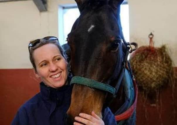 Trainer Ruth Jefferson with Waiting Patiently, her strong fancy for the 32Red King George VI Chase at Kempton on Boxing Day.