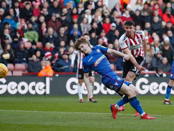 Enda Stevens shoots on goal