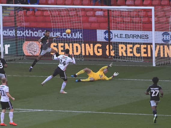 Sheffield United's Gary Madine scores his first goal: Mike Egerton/PA Wire.