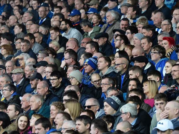 Owls fans at Hillsborough for the 3-1 win over Swansea. Pic Steve Ellis