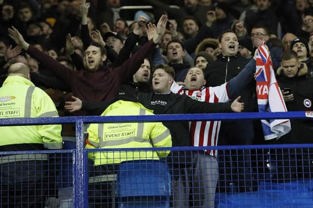 Unitedites during the derby at Hillsborough