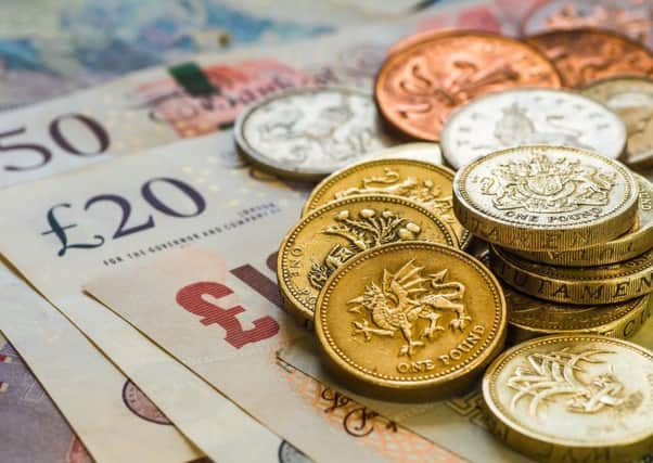 British coins stack on pound sterling