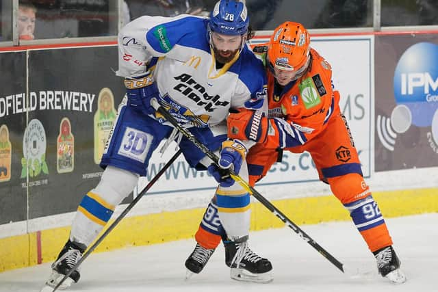 Jonas Westerling on the boards against Fife. Pic by Hayley Roberts