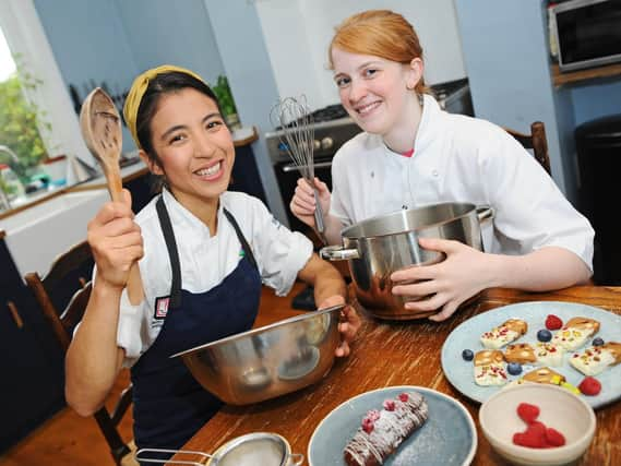 Yasmin Lee and Doris Lowman, pictured, have launched a new Patisserie masterclass business called Quince and Crumb. Picture: Marie Caley NSTE-26-04-19-QuinceandCrumb-6