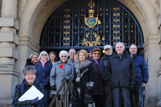 Campaigners from the Owlthorpe Fields Action Group present a petition opposing hundreds of new homes on the land