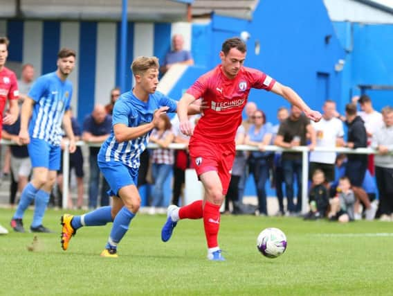 Liam Mandeville taking on Staveley (Pic: Tina Jenner)