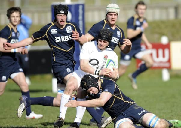 Harry Thacker, pictured in action for England U20s.