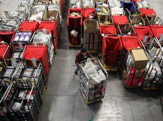 A Royal Mail sorting office