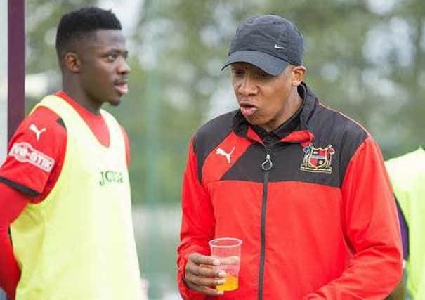 Sheffield FC boss Andy Kiwomya, right. Pic: Ben Webster