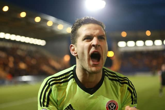 Sheffield United's Billy Sharp celebrates his side's winning goal