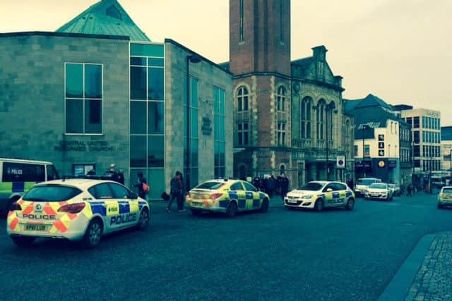 Police presence between Chapel Walk and The Crucible