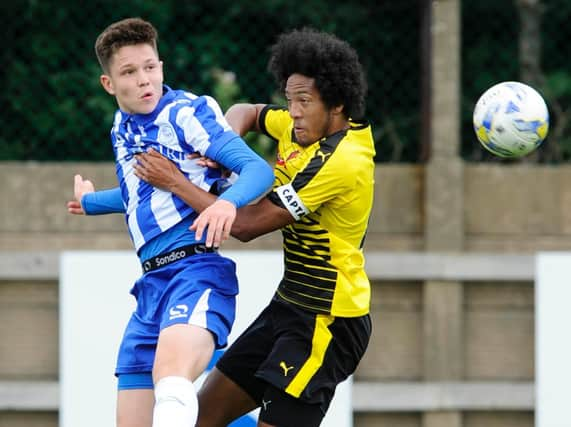 George Hirst scored twice for England under 17s against Germany