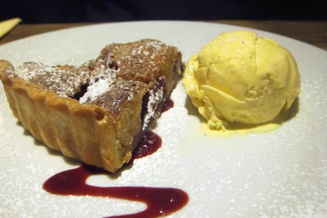 Plum & almond tart - Moon Inn