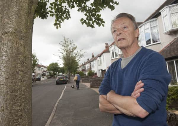 Trees under threat of destruction by Sheffield City Council in the streets of Greenhill which local residents are protesting against
Dave Dillner stands with some of the trees they feel should be saved