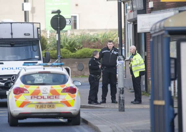 Scene of armed robbery at the Yorkshire Bank on Broad Street in Parkgate near Rotherham
Picture Dean Atkins