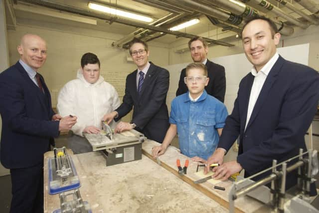 Chaucer schools building and hairdressing vocational classes
Cllr Leigh Bramhall visits the scheme at Chaucer School
Picture by Dean Atkins