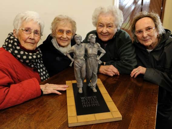 Sheffield's Women of Steel with statue scale model