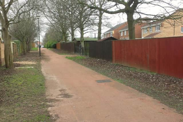 The alleyway between Fulwood Drive and Ashcourt Drive in Balby.