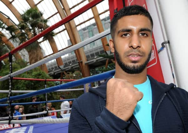 Atif Shafiq at the public work out for the Kell Brook Kevin Bizier fight at Sheffield Winter Gardens. Picture: Andrew Roe