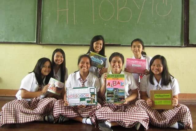 School children in the Philippines respond to one of Toby's letters