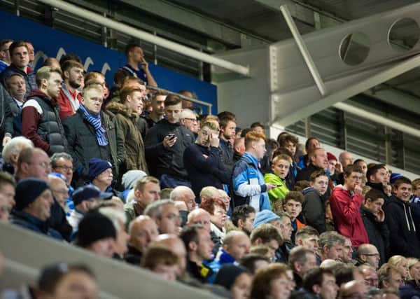 Chesterfield vs Southend - Chesterfield fans at the Proact stadium for the game against Southend - Pic By James Williamson