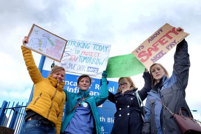 Junior doctors' strike outside Doncaster Royal Infirmary