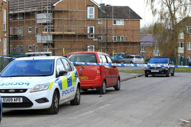 Police at the scene of an incident on Scotia Drive in Sheffield. Photo: Chris Etchells