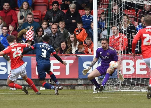 Cedric Evinas mistake allowed Callum Ainley to equalise.