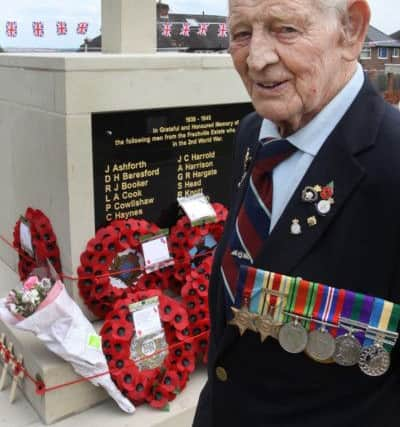 Bill Carline at the Frecheville war memorial