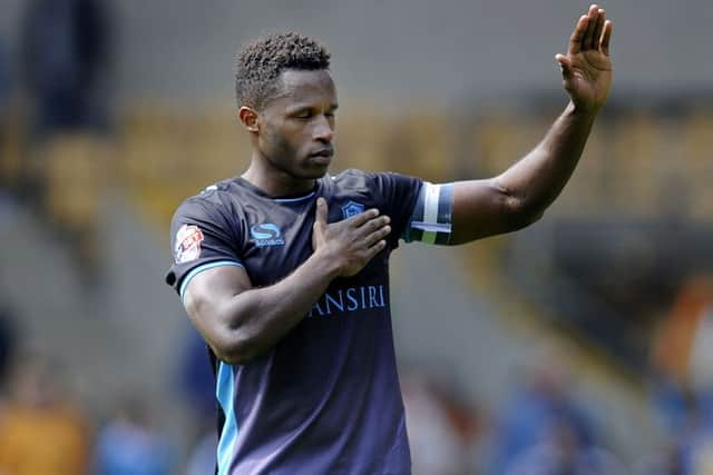 A visably upset Jose Semedo at the final whistle thanks the Owls fans on what looks like being his last match for the club..Pic Steve Ellis