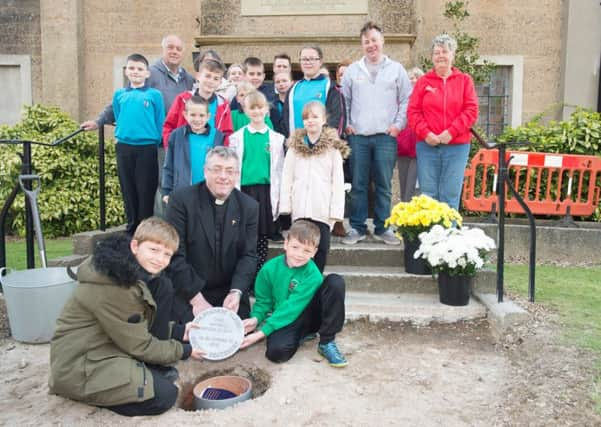 Time capsule buried at Goldthorpe Church by local school children from Goldthorpe Primary and Father Schaefer