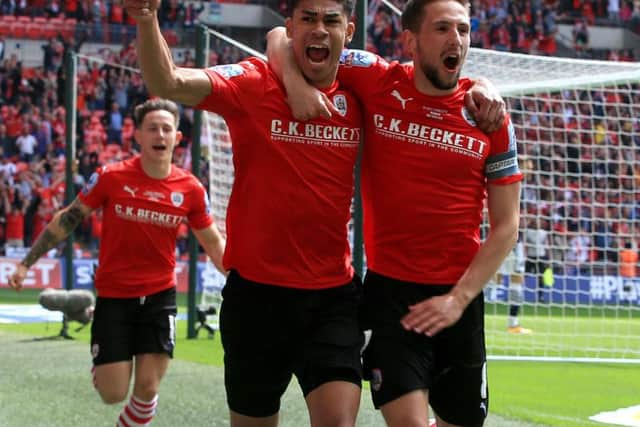 Ashley Fletcher and Conor Hourihane celebrate