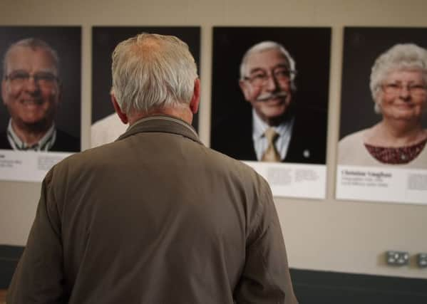 The launch of the Post Office Faces exhibition in Fitzaland Square, Sheffield.