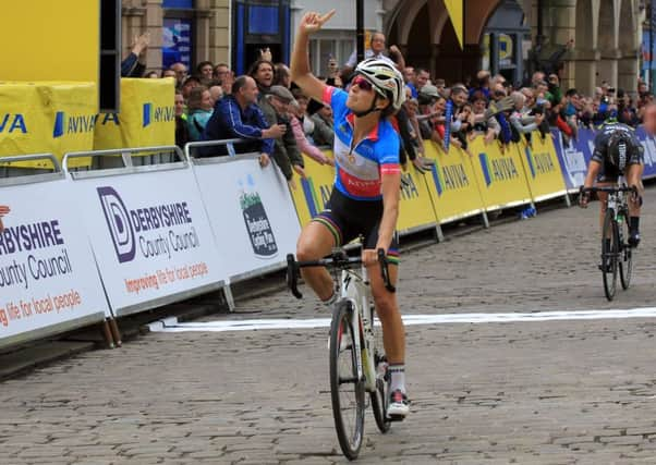 Lizzie Armitstead wins Stage 3 of the Aviva  Women's Tour in Chesterfield, on, Friday, June 17th 2016. Photo: Chris Etchells.